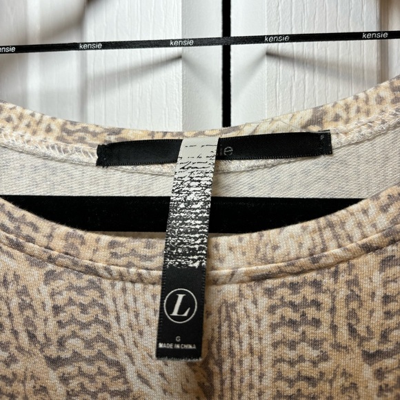 Kensie - Chic Mini Office Longue Sleeve Dress Cable Knit Pattern in Size L - Picture 2 of 6